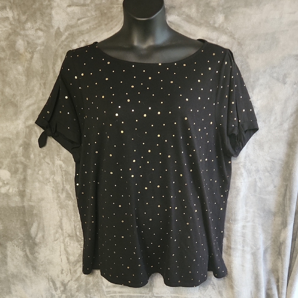 Lane Bryant Black Top with Gold Accents. Size 22/24